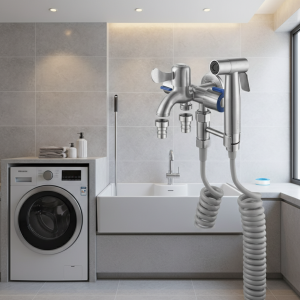 Robinet en acier inoxydable 304/multifonctionnel un à trois/machine à laver, évier de vadrouille, robinet de balcon Robinet en acier inoxydable 304/multifonctionnel un à trois/machine à laver, évier de vadrouille, robinet de balcon