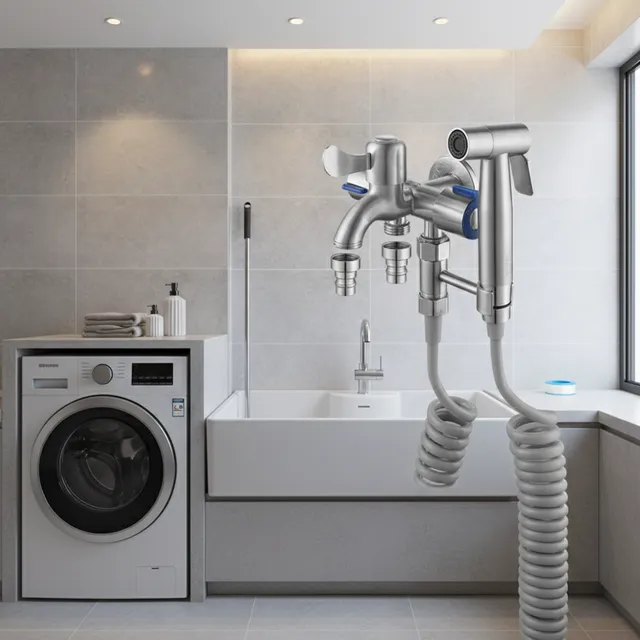 Robinet mural acier inoxydable 304 entrée triple sorties…