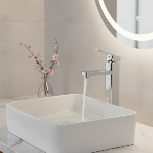 HOANIES-Robinet d&rsquo;Eau Chaude et Froide pour Évier de Centre Commercial, Bassin F/05, Robinetterie à Trou Unique, Comptoir