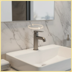 Salle de bains Rotation à 360 degrés robinet de lavabo d&rsquo;eau chaude et froide mitigeur de lavabo robinet d&rsquo;évier support unique robinet de lavabo à trou unique