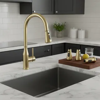 Tête de robinet de cuisine dorée G1/2