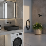 Robinet de jardin extérieur étendu en laiton noir, robinet mural de Machine à laver d&rsquo;angle de salle de bains