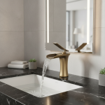 Robinets de lavabo cascade robinet de salle de bains mitigeur de lavabo à poignée unique bain robinet en laiton Antique évier grue d&rsquo;eau robinets argentés