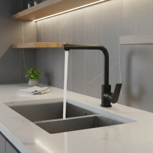 Robinet d&rsquo;évier de cuisine en alliage de cuivre, robinet de lavabo de salle de bains, robinet d&rsquo;évier monté sur le pont, salle de bains, robinet mitigeur d&rsquo;eau chaude et froide