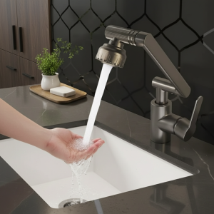 Robinet rotatif universel double Mode bras robotique lavabo cuisine salle de bains chaud et froid ménage bassin lavabo évier