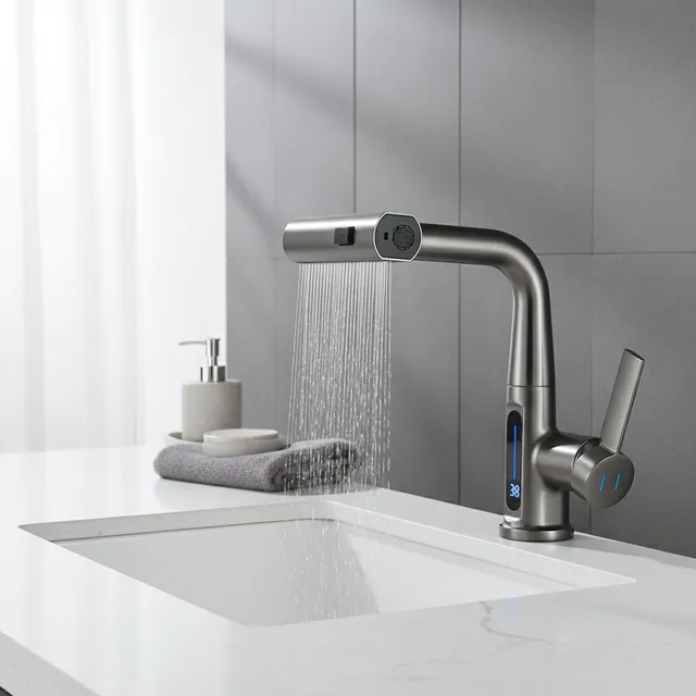 Robinet mitigeur monocommande lavabo monotrou inox…