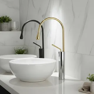 Robinet de lavabo en laiton noir/Chrome/or