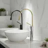 Robinet de lavabo en laiton noir/Chrome/or – vue 1