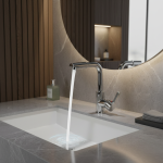 Poignée unique 360 °   Robinet de salle de bains rotatif pour petites éviers, lavabo RV, mitigeur d&rsquo;évier à barre humide avec Installation à trou unique