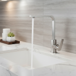 Robinet d&rsquo;évier de cuisine en alliage de cuivre moderne et élégant-robinet monté sur le pont de lavabo de salle de bains avec robinet de lavabo mélangeur d&rsquo;eau chaude et froide