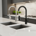 Robinets d&rsquo;évier de cuisine extractibles en acier inoxydable, robinet d&rsquo;eau d&rsquo;évier de cuisine, mélangeur monté sur le pont, tête de pulvérisation à jet, robinets chauds et froids