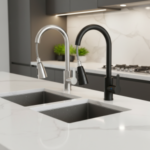 Robinets d&rsquo;évier de cuisine extractibles en acier inoxydable, robinet d&rsquo;eau d&rsquo;évier de cuisine, mélangeur monté sur le pont, tête de pulvérisation à jet, robinets chauds et froids