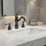 Robinets en laiton antique, robinet de bassin, colonne d&rsquo;eau chaude et froide, centre commercial, grue montée sur pont, grand et court