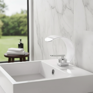 GEGVE-Lavabo en cascade F/05, robinet de centre commercial, eau chaude et froide, chauffe-eau en fer pour évier, robinet de baignoire, noir et blanc