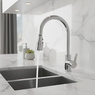 Robinet de cuisine chromé élégant 1 pièce