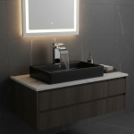 Robinet haut et bas en acier inoxydable, lavabo cascade noir, toilettes chaudes et froides, salle de bains d&rsquo;hôtel, lavabo de maison