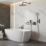 Ensemble de système de douche à montage mural, pommeau de douche, buse de assujet, remplissage de baignoire, ensemble de baignoire cascade, ensemble de robinet chaud et froid, déterminer