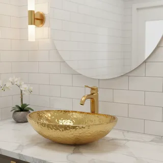 Lavabo en verre de cristal d'or électrolytique Accueil Balcon Vasque…
