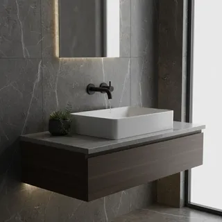 Robinet de lavabo mural en laiton massif