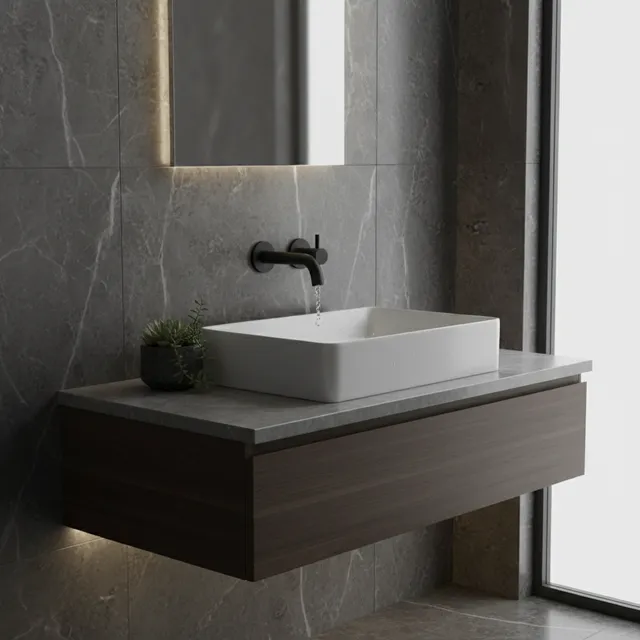 Robinet de lavabo mural en laiton massif