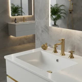 Poignée de mitigeur de lavabo de salle de bains en laiton Antique