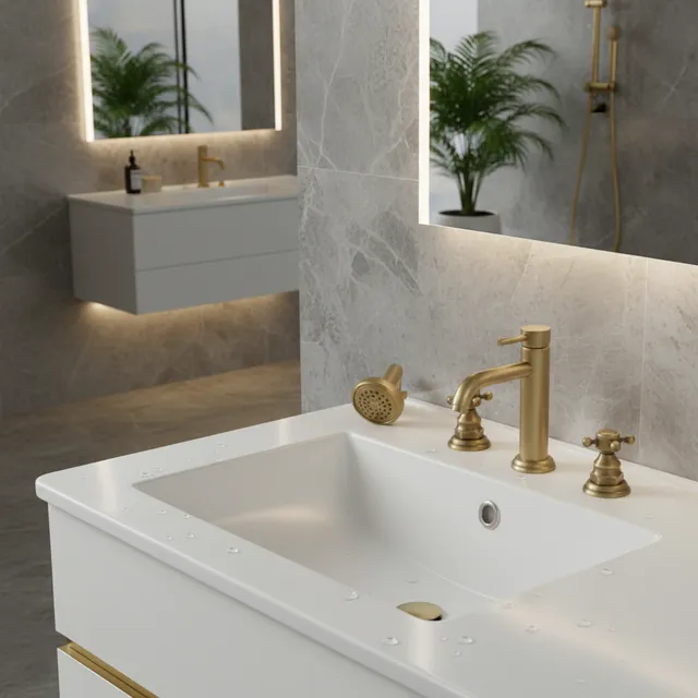 Poignée de mitigeur de lavabo de salle de bains en…