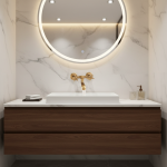 Robinet d&rsquo;évier mural en cuivre à double poignée, robinet d&rsquo;eau chaude et froide pour la maison