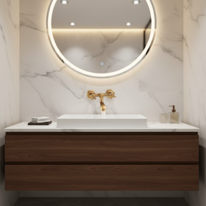 Robinet d&rsquo;évier mural en cuivre à double poignée, robinet d&rsquo;eau chaude et froide pour la maison