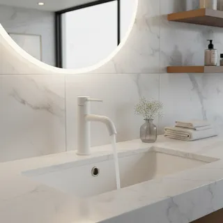 Robinet de lavabo de salle de bains blanc