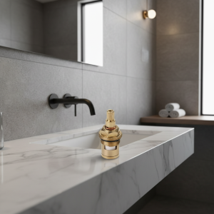 Cartouche de robinet en laiton céramique, robinet mélangeur d&rsquo;eau chaude et froide de salle de bains