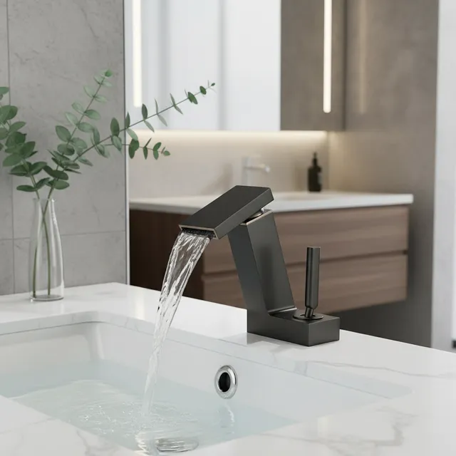 Robinet de lavabo cascade à poignée unique