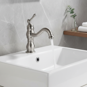 Onyzpily robinet de lavabo de bain en laiton chromé, brosse mitigeur d&rsquo;évier en Nickel, robinets de salle de bains d&rsquo;eau chaude et froide