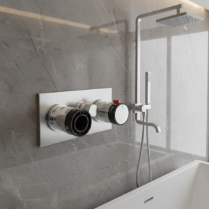 Poignées de commande thermostatique, poignées de contrôle de l&rsquo;eau pour bain-douche, robinets mélangeurs, amélioration de l&rsquo;habitat, robinets de douche