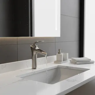 Robinet de lavabo en Nickel brossé