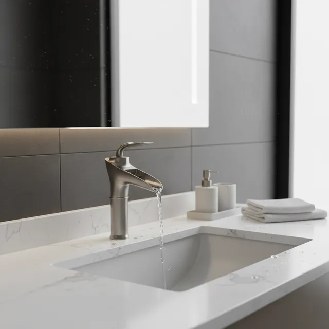 Robinet de lavabo en Nickel brossé