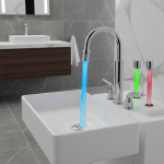 Robinet d&rsquo;eau lumineux LED, robinet de douche, lavabo, buse d&rsquo;eau, salle de bains, cuisine, robinets de chauffage, thermostat bleu 3/7 couleurs