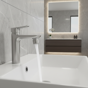 CistudBrushed Nickel Aérateur, Diffuseur d&rsquo;eau à filetage femelle, Aérateur pivotant rotatif à 360 °, 2 modes d&rsquo;eau, M24, M22