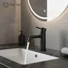 Robinet de lavabo de salle de bains noir mat