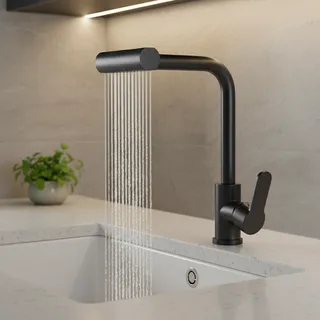 Robinet de cuisine en acier inoxydable avec 4 modes de débit d'eau…