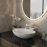 Robinet mitigeur d&rsquo;évier de salle de bains, lavabo d&rsquo;eau chaude et froide monté en cascade, robinets d&rsquo;évier en cuivre et laiton FR650