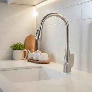 Robinets de cuisine en acier inoxydable brossé