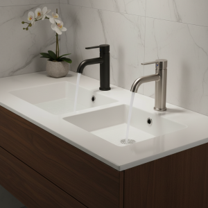 Robinet de lavabo froid G1/2 &lsquo;, robinet de lavabo de salle de bains en acier inoxydable, installation de pont, robinet d&rsquo;évier de lavabo