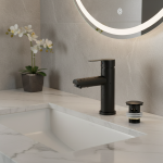 Évier chaud et froid à trou unique, robinet de centre commercial, montage sur pont, ark de la salle principale, vidange pop-up