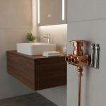 Robinet à pédale en cuivre sans contact, ensemble de vannes d&rsquo;eau pour lavabo, robinet d&rsquo;eau, robinet de lavabo de salle de bains