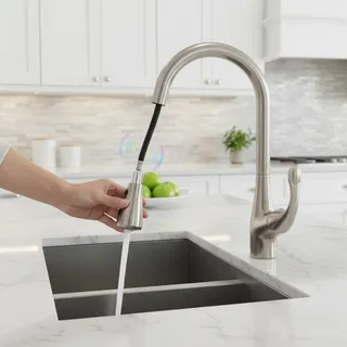 Robinet de cuisine tactile en Nickel brossé