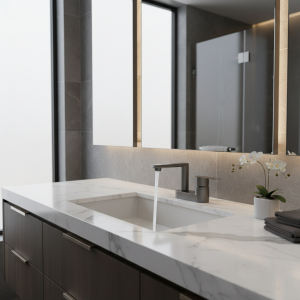 Lavabo de salle de bains, robinet à Double trou, eau froide et chaude, lavabo de deuxième vitesse 360 °   Robinet mitigeur d&rsquo;eau rotatif