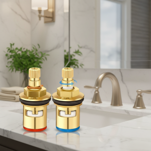 Valves de robinet de remplacement en céramique et laiton, cartouche universelle 1/2 pièces avec noyau de Valve tout en cuivre, anti-fuite pour robinets de salle de bains