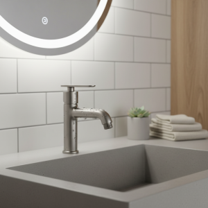 [Torneau à double sortie] Robinet à double sortie en acier inoxydable |   Matériel d&rsquo;installation de salle de bains à valve en céramique à ouverture rapide