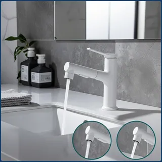 Robinet de lavabo en laiton chaud et froid à double trou