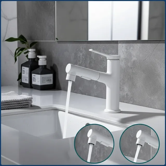 Robinet de lavabo en laiton chaud et froid à double trou